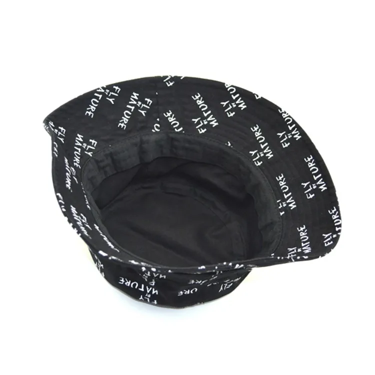 Spring And Summer wide brim fisherman Custom Design Logo Cool Printed Bucket Hat